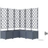 Trädgårdsplanterare med Vattensystem 5 st Ljusgrå vidaXL 120 x 120 x 142 cm – miniatyr 2