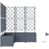 Trädgårdsplanterare med Vattensystem 5 st Ljusgrå vidaXL 120 x 120 x 142 cm – miniatyr 6