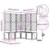 Trädgårdsplanterare med Vattensystem 5 st Ljusgrå vidaXL 120 x 120 x 142 cm – miniatyr 9