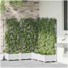 Trädgårdsplanterare med Vattensystem 5 st Vit vidaXL 120 x 120 x 126 cm – miniatyr 3