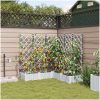 Trädgårdsplanterare med Vattensystem 5 st Vit vidaXL 120 x 120 x 126 cm – miniatyr 1