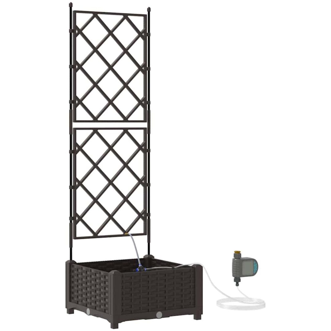 Trädgårdsplanterare med Vattensystem Brun vidaXL 40 x 40 x 126 cm – bild 2