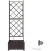 Trädgårdsplanterare med Vattensystem Brun vidaXL 40 x 40 x 126 cm – miniatyr 6