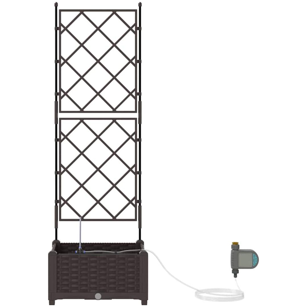 Trädgårdsplanterare med Vattensystem Brun vidaXL 40 x 40 x 126 cm – bild 6