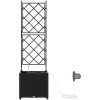 Trädgårdsplanterare med Vattensystem Svart vidaXL 40 x 40 x 142 cm – miniatyr 6