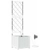 Trädgårdsplanterare med vattensystem Vit vidaXL 40 x 40 x 142 cm – miniatyr 2
