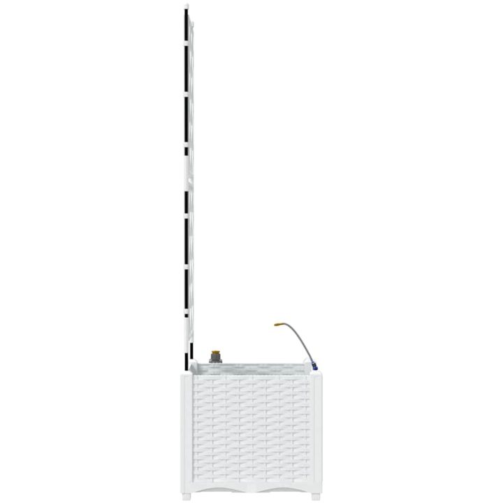 Trädgårdsplanterare med vattensystem Vit vidaXL 40 x 40 x 142 cm – bild 7