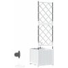 Trädgårdsplanterare med vattensystem Vit vidaXL 40 x 40 x 142 cm – miniatyr 8