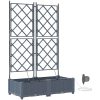 Trädgårdsplanterare med Vattningssystem 2 st Ljusgrå vidaXL 80 x 40 x 126 cm – miniatyr 2