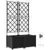Trädgårdsplanterare med Vattningssystem 2 st Svart vidaXL 80 x 40 x 142 cm – miniatyr 2