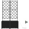 Trädgårdsplanterare med Vattningssystem 2 st Svart vidaXL 80 x 40 x 142 cm – miniatyr 6