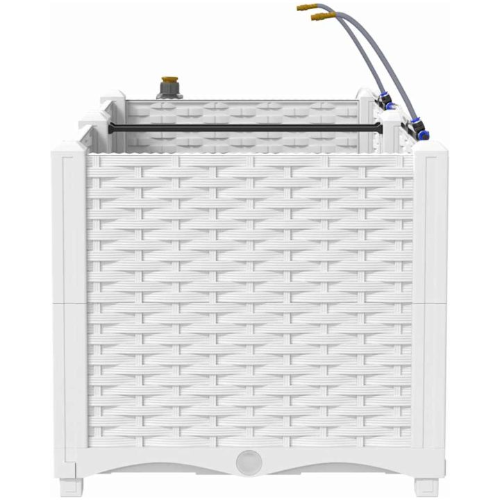 Trädgårdsplanterare med vattningssystem 2 st Vita vidaXL 80 x 40 x 37.5 cm – bild 7