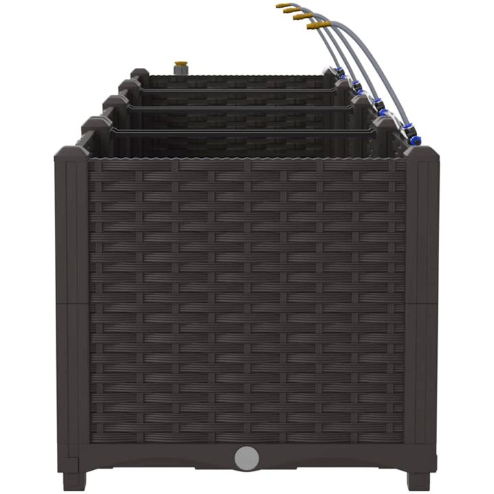 Trädgårdsplanterare med Vattningssystem 3 st Brun vidaXL 120 x 40 x 37.5 cm – bild 7