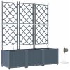 Trädgårdsplanterare med Vattningssystem 3 st Ljusgrå vidaXL 120 x 40 x 142 cm – miniatyr 2