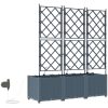 Trädgårdsplanterare med Vattningssystem 3 st Ljusgrå vidaXL 120 x 40 x 142 cm – miniatyr 8