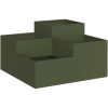 Trädgårdsplanterare Olivgrön Stål vidaXL 80 x 80 x 48 cm – miniatyr 2