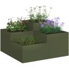 Trädgårdsplanterare Olivgrön Stål vidaXL 80 x 80 x 48 cm – miniatyr 3