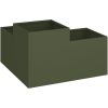 Trädgårdsplanterare Olivgrön Stål vidaXL 80 x 80 x 48 cm – miniatyr 5