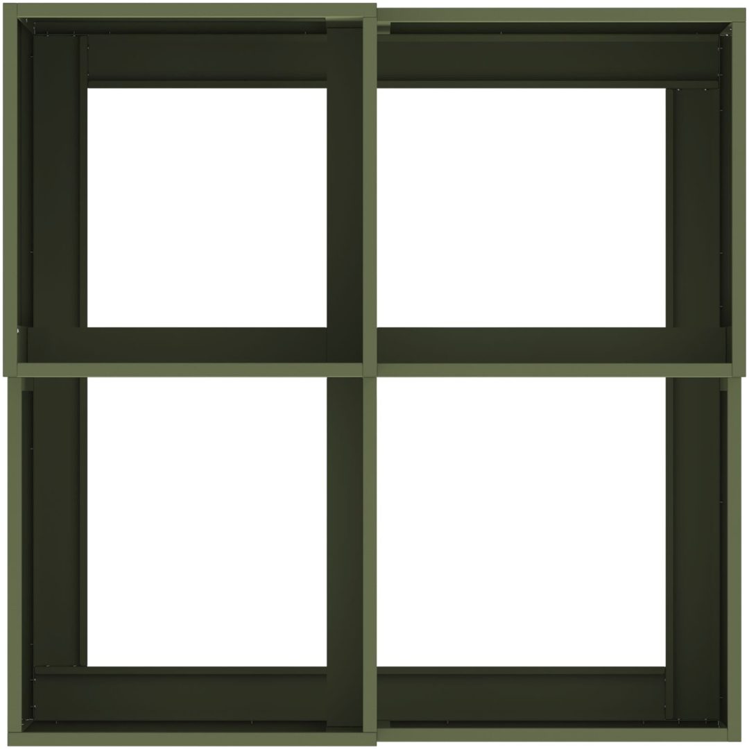 Trädgårdsplanterare Olivgrön Stål vidaXL 80 x 80 x 48 cm – bild 8