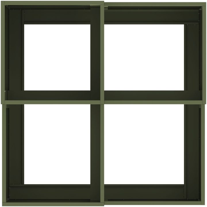 Trädgårdsplanterare Olivgrön Stål vidaXL 80 x 80 x 48 cm – bild 8