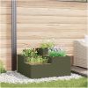 Trädgårdsplanterare Olivgrön Stål vidaXL 80 x 80 x 48 cm – miniatyr 1