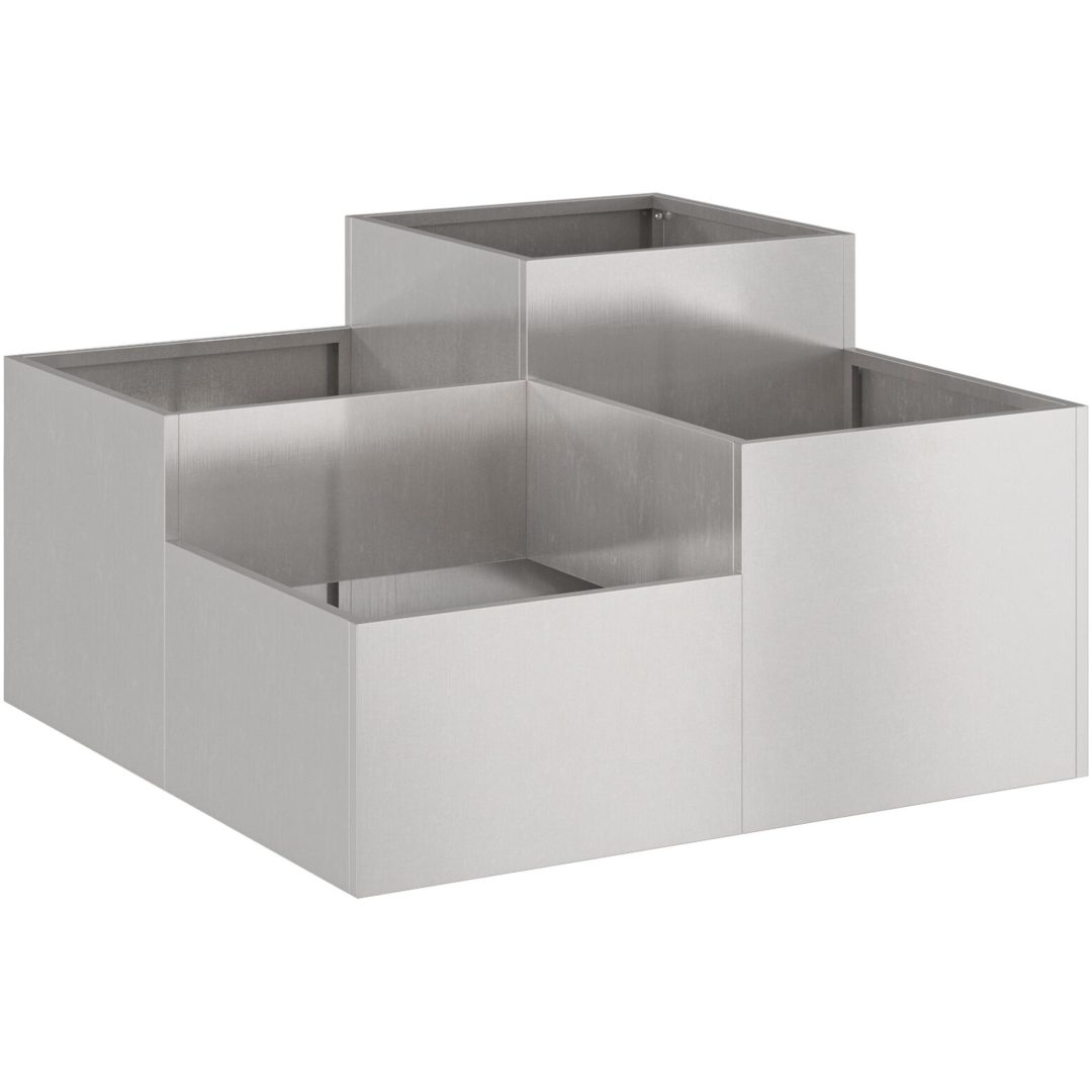Trädgårdsplanterare Rostfritt Stål vidaXL 80 x 80 x 48 cm – bild 2