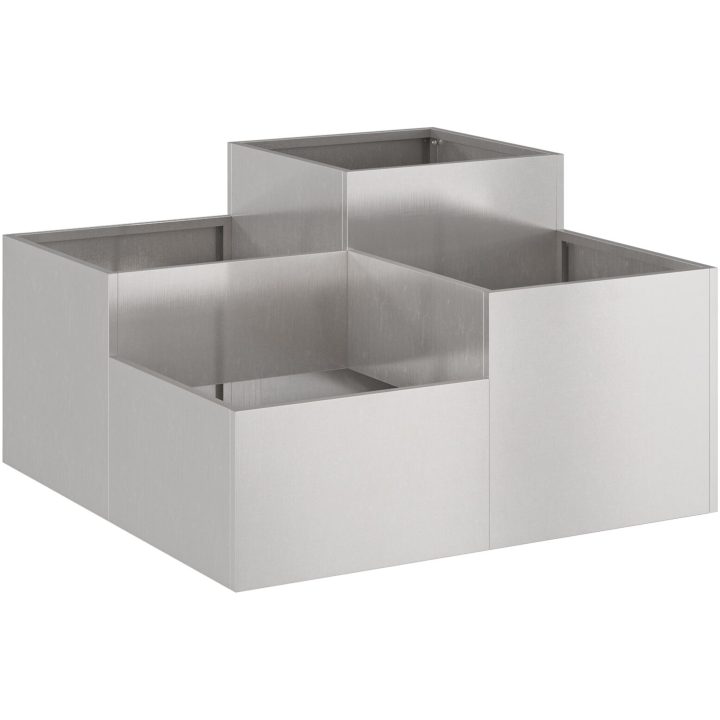 Trädgårdsplanterare Rostfritt Stål vidaXL 80 x 80 x 48 cm – bild 2
