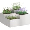 Trädgårdsplanterare Rostfritt Stål vidaXL 80 x 80 x 48 cm – miniatyr 3