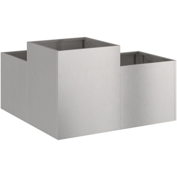Trädgårdsplanterare Rostfritt Stål vidaXL 80 x 80 x 48 cm – bild 5