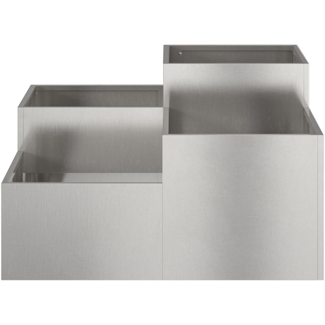 Trädgårdsplanterare Rostfritt Stål vidaXL 80 x 80 x 48 cm – bild 6