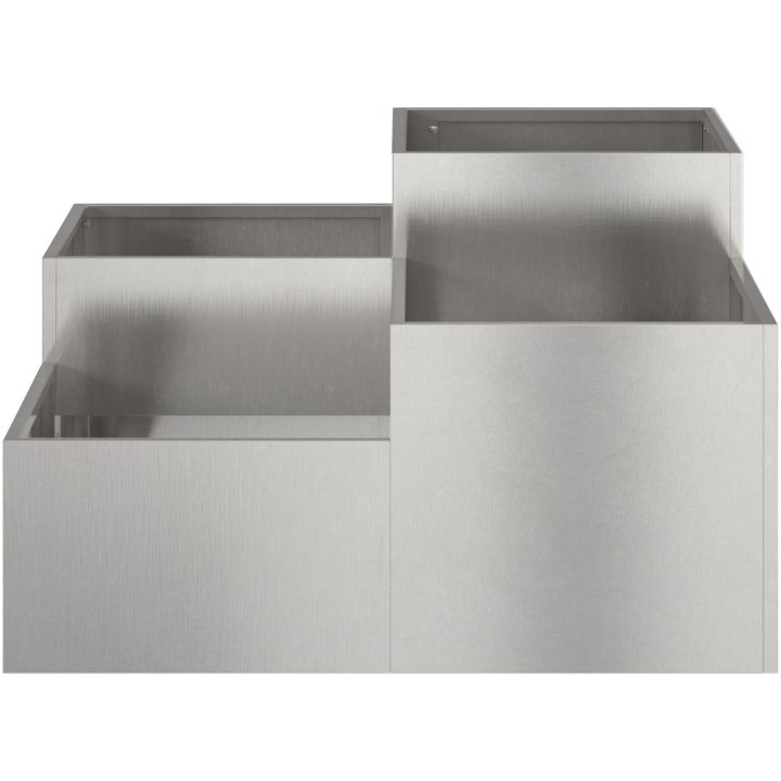 Trädgårdsplanterare Rostfritt Stål vidaXL 80 x 80 x 48 cm – bild 6