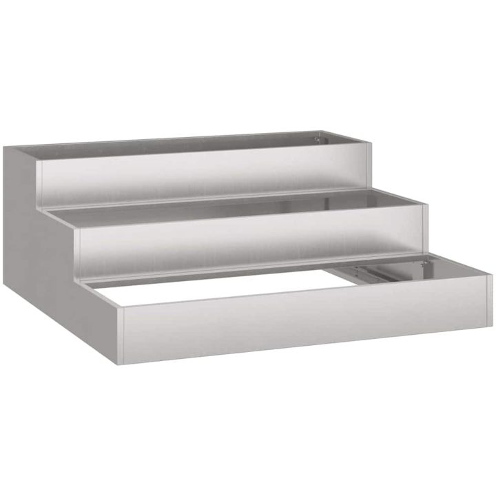 Trädgårdsplanterare Silver Rostfritt stål vidaXL 90 x 90 x 35 cm – bild 2