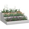 Trädgårdsplanterare Silver Rostfritt stål vidaXL 90 x 90 x 35 cm – miniatyr 3