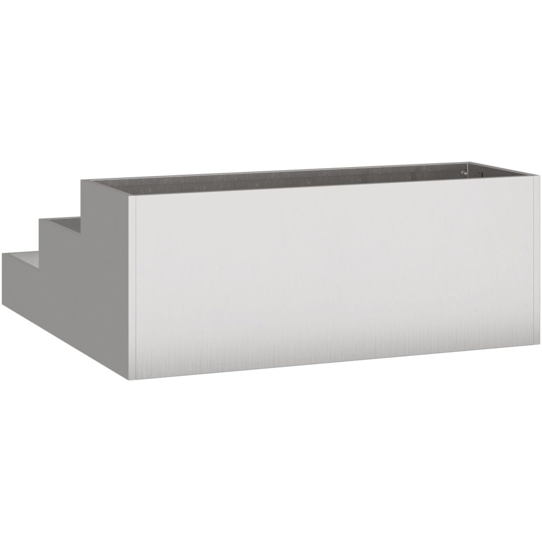 Trädgårdsplanterare Silver Rostfritt stål vidaXL 90 x 90 x 35 cm – bild 5