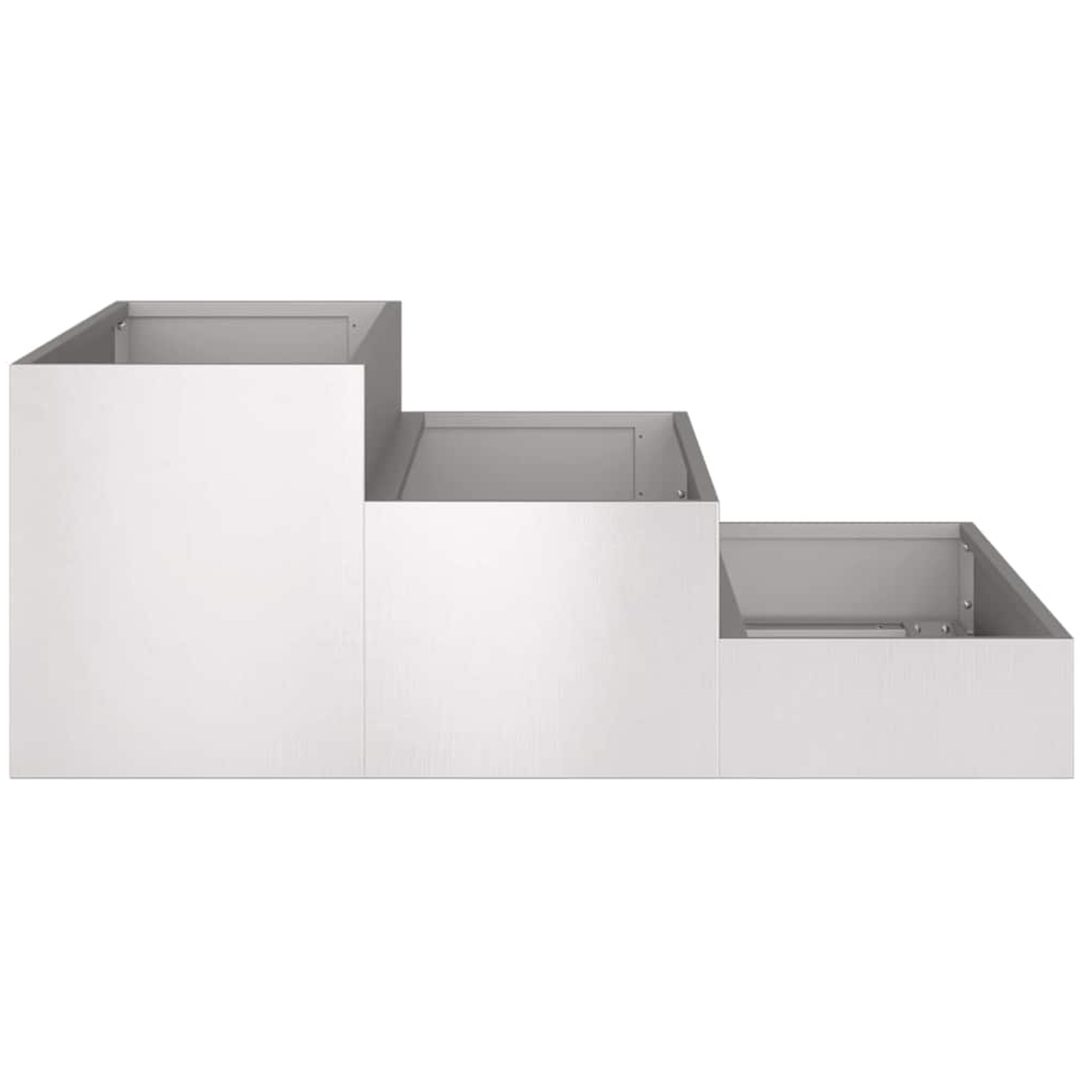 Trädgårdsplanterare Silver Rostfritt stål vidaXL 90 x 90 x 35 cm – bild 7