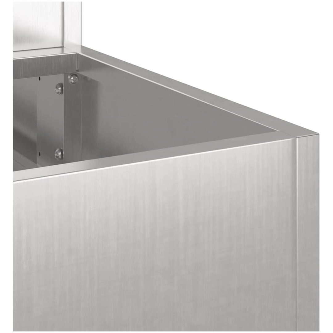 Trädgårdsplanterare Silver Rostfritt stål vidaXL 90 x 90 x 35 cm – bild 9