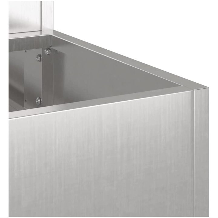 Trädgårdsplanterare Silver Rostfritt stål vidaXL 90 x 90 x 35 cm – bild 9