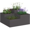 Trädgårdsplanterare Svart Stål vidaXL 80 x 80 x 48 cm – miniatyr 3