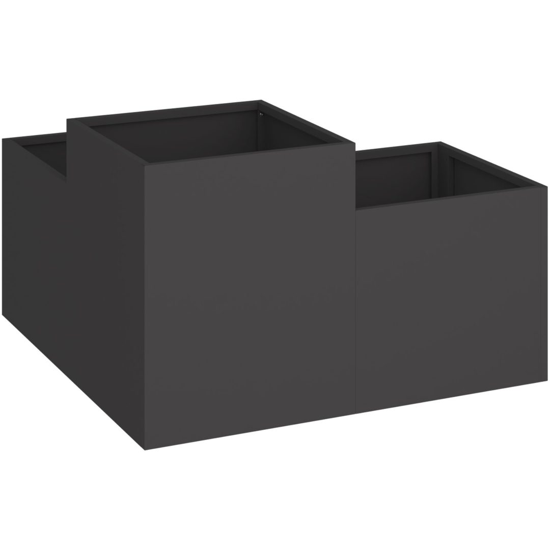 Trädgårdsplanterare Svart Stål vidaXL 80 x 80 x 48 cm – bild 5