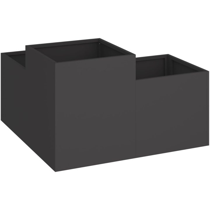 Trädgårdsplanterare Svart Stål vidaXL 80 x 80 x 48 cm – bild 5