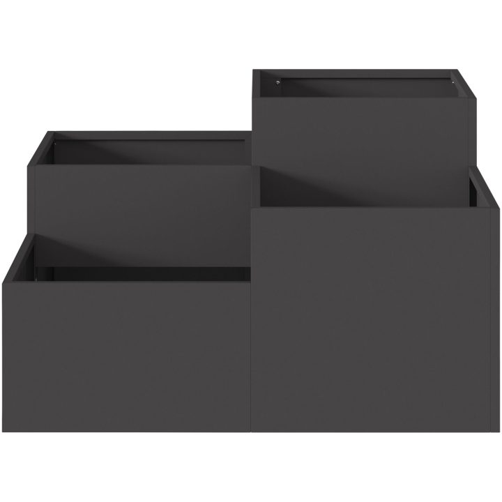 Trädgårdsplanterare Svart Stål vidaXL 80 x 80 x 48 cm – bild 6