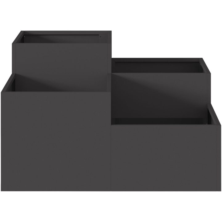 Trädgårdsplanterare Svart Stål vidaXL 80 x 80 x 48 cm – bild 7