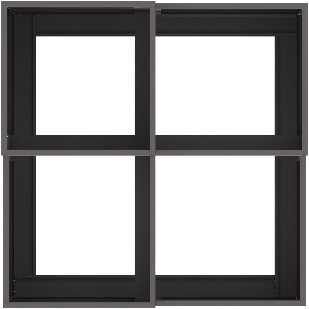 Trädgårdsplanterare Svart Stål vidaXL 80 x 80 x 48 cm – bild 8