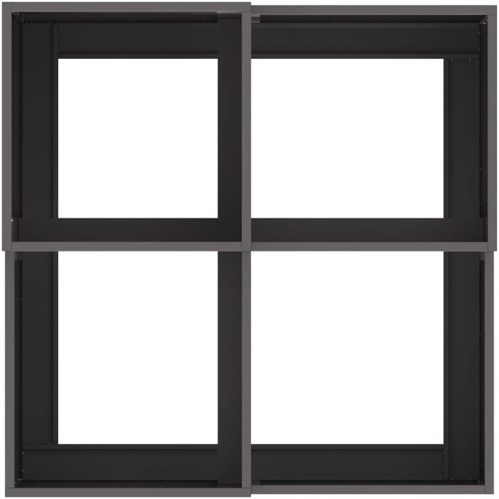 Trädgårdsplanterare Svart Stål vidaXL 80 x 80 x 48 cm – bild 8