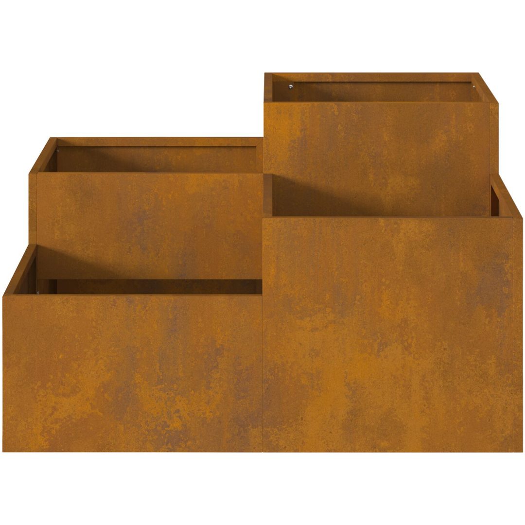 Trädgårdsplanterare Väderbeständig Stål vidaXL 80 x 80 x 48 cm – bild 6
