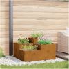 Trädgårdsplanterare Väderbeständig Stål vidaXL 80 x 80 x 48 cm – miniatyr 1