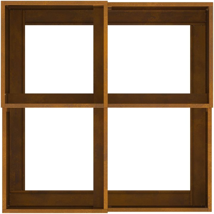 Trädgårdsplanterare Väderbeständigt Stål vidaXL 100 x 100 x 48 cm – bild 2