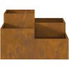Trädgårdsplanterare Väderbeständigt Stål vidaXL 100 x 100 x 48 cm – miniatyr 7