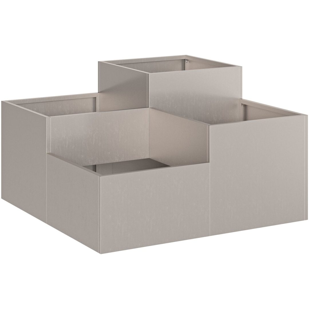 Trädgårdsplanterare Väderbeständigt Stål vidaXL 100 x 100 x 48 cm – bild 8