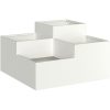 Trädgårdsplanterare Vit Stål vidaXL 100 x 100 x 48 cm – miniatyr 2